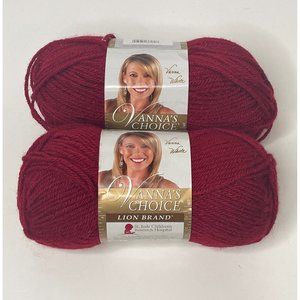Vannas Choice Lion Brand Medium 4 Acrylic 170 YD Yarn Skein Cranberry Red